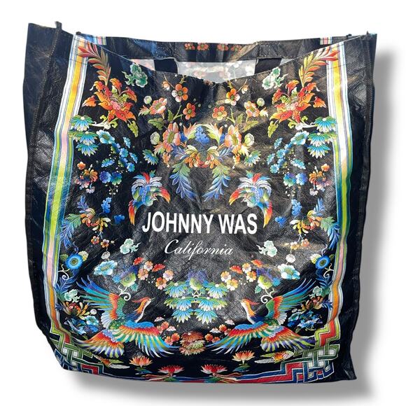 Johnny Was California Reusable Tote Bag Large Packable Carry On Travel 18 x 19" - Picture 1 of 8